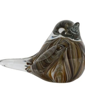 Presse-papier Moineau Serin en verre, Yliades