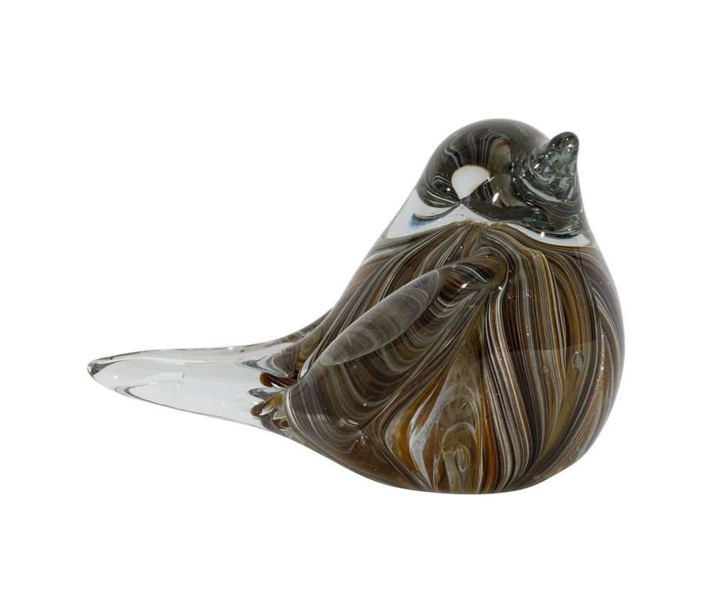 Presse-papier Moineau Serin en verre, Yliades