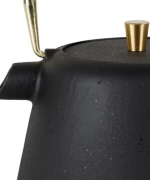 Théière anse dorée filtre Arty Noir Doré 1L – Yliades