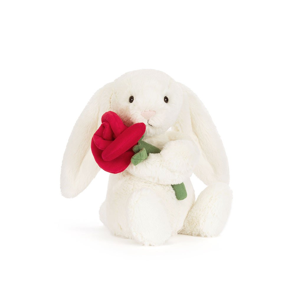 Cream Bunny with Rose, Jellycat