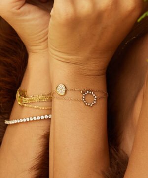 Alternative view of Bracelet Juki en Acier Doré, Zag