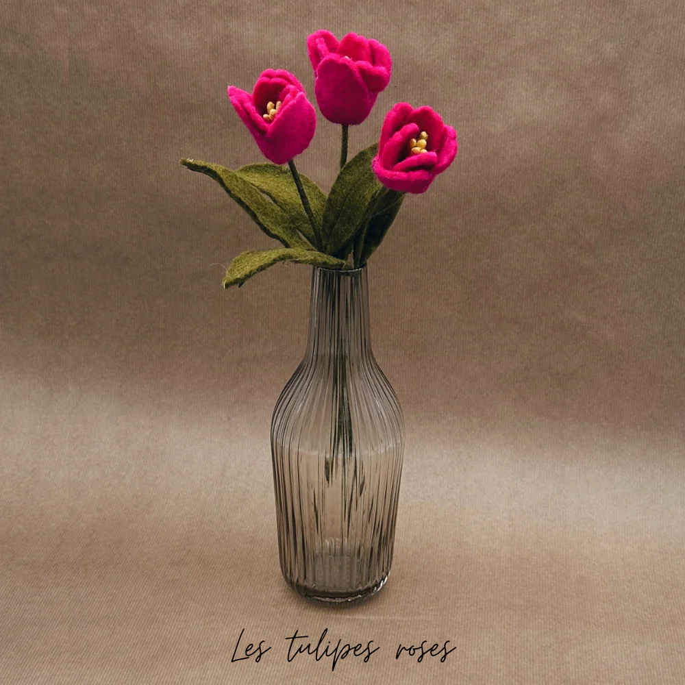 Tulipe Rose en feutrine artisanale – New Heidi