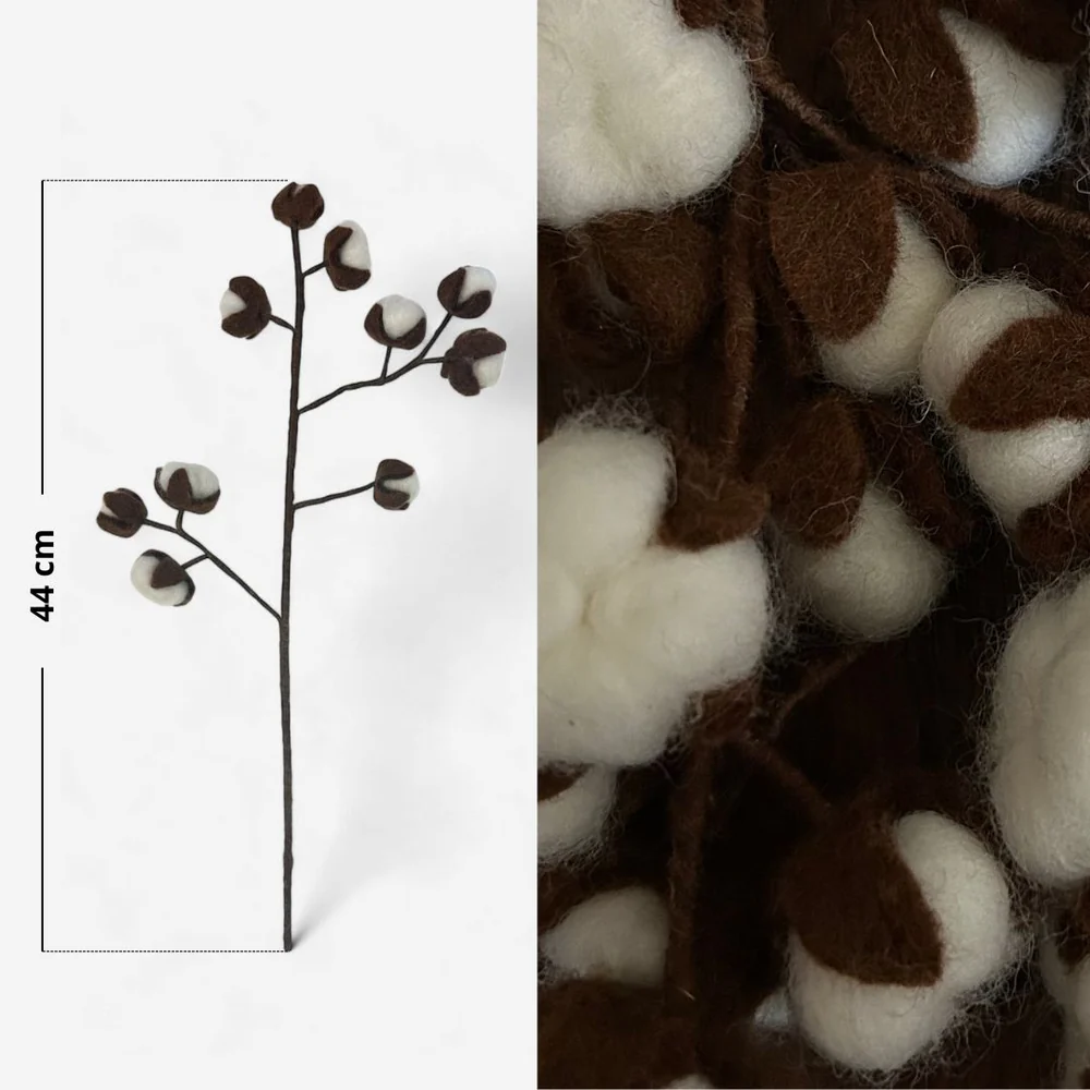 Fleur de coton en feutrine artisanale – New Heidi – Image 3