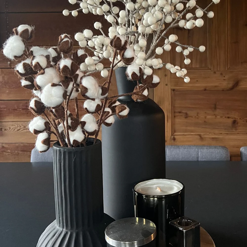 Fleur de coton en feutrine artisanale – New Heidi – Image 2