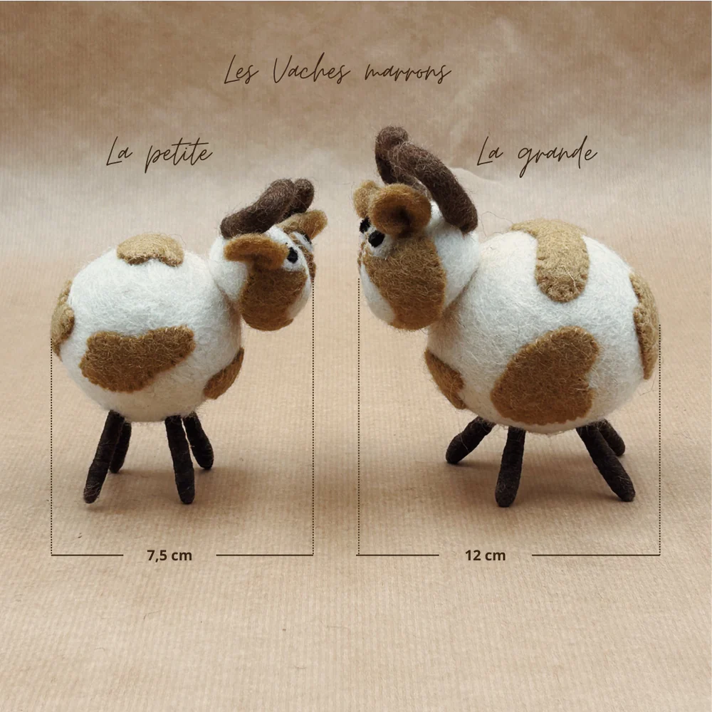 Vache boule marron en feutrine artisanale – New Heidi