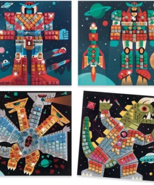Alternative view of Space Battle – Mosaïque futuriste robots vs monstres, DJECO