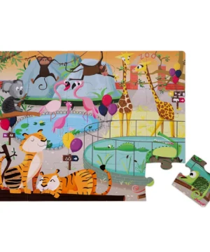 Alternative view of Puzzle Tactile “Une Journée au Zoo” – 20 pièces, Janod