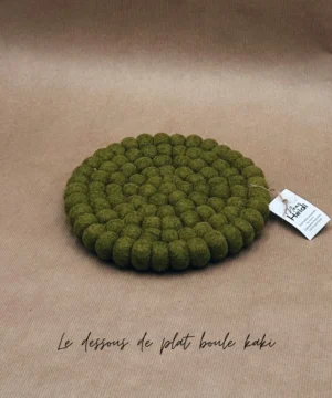 Dessous de plat boules en feutrine Vert – New Heidi