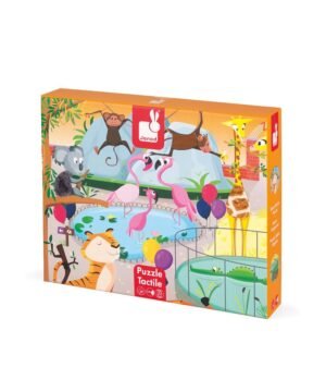 Puzzle Tactile “Une Journée au Zoo” – 20 pièces, Janod
