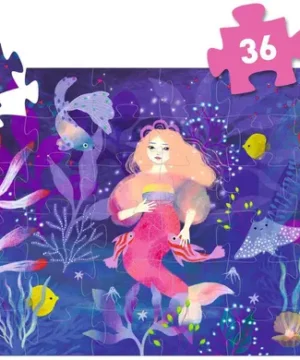 Puzzle Silhouette – 36 pièces Ella, la Sirène, DJECO