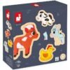 4 Puzzles évolutifs en bois Thème Ferme, Janod