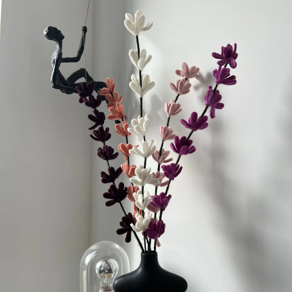 Branche de fleurs de genêt Rose en feutrine – New Heidi