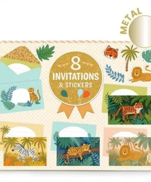 Carte d’Invitations Animaux de la Jungle, DJECO