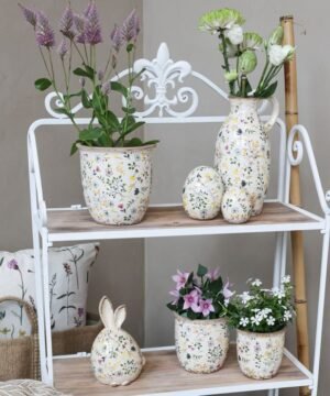 Alternative view of Cavaillon Cache-pot décoratif en céramique à motif floral, CHIC ANTIQUE