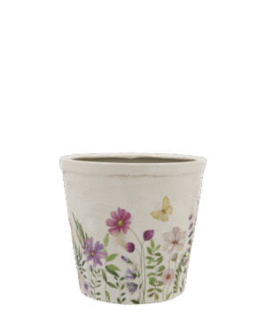 Cache-pot décoratif en céramique à motif floral, CHIC ANTIQUE