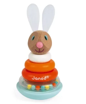 Alternative view of Empilable Culbuto Lapin – Jouet en bois, Janod