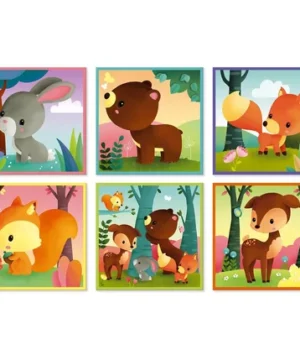 Kubkid – Animaux de la Forêt, 9 Cubes en Carton, Janod