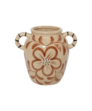 Vase Lucia olive PM – Céramique peinte à la main, Opjet