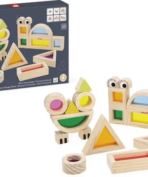 Blocs Translucides en bois – Jeu d’éveil créatif, Janod