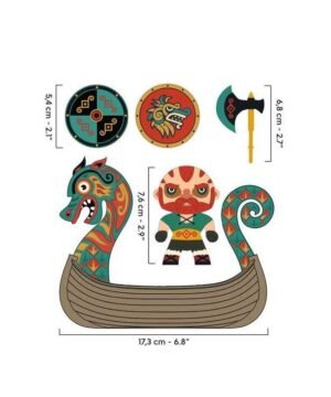 Alternative view of Figurine Drak & Drakkar – Viking, DJECO