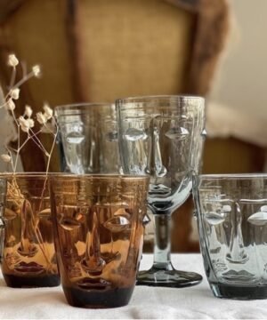 Verre Gobelet Visage Ambre, Opjet