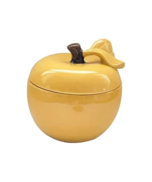 Boîte décorative en faïence en forme de pomme Safran, Opjet