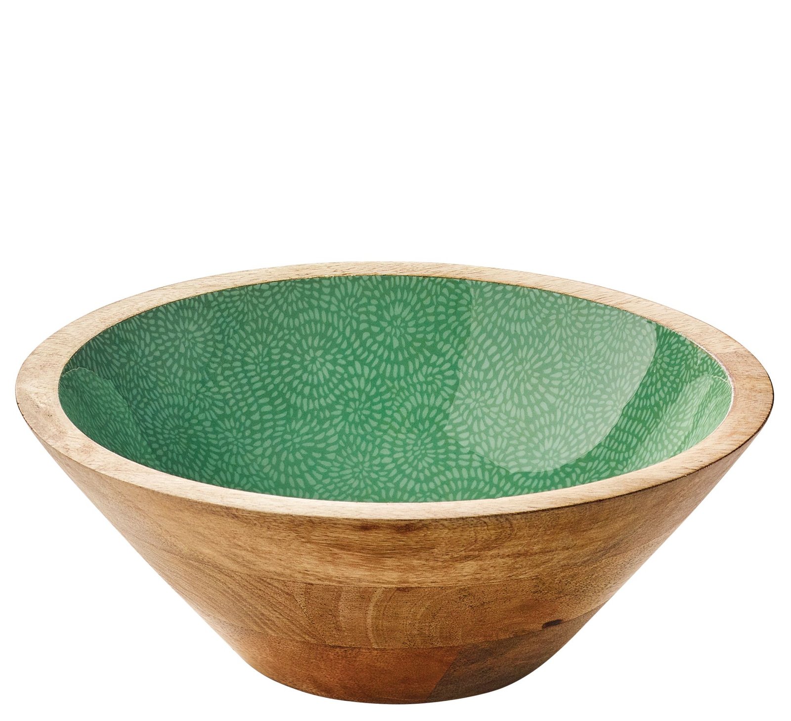 Bol décoratif brush Vert en bois de manguier 20 x 8 cm