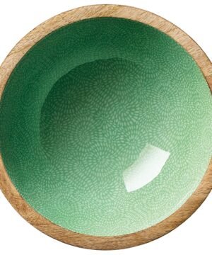 Bol décoratif brush Vert en bois de manguier 30 x 11,5cm