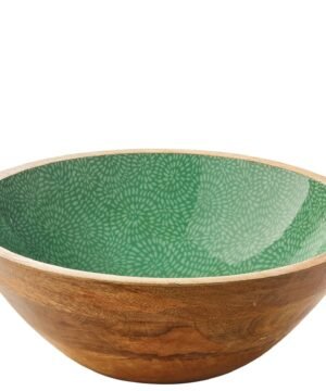 Bol décoratif brush Vert en bois de manguier 35 x 12 cm