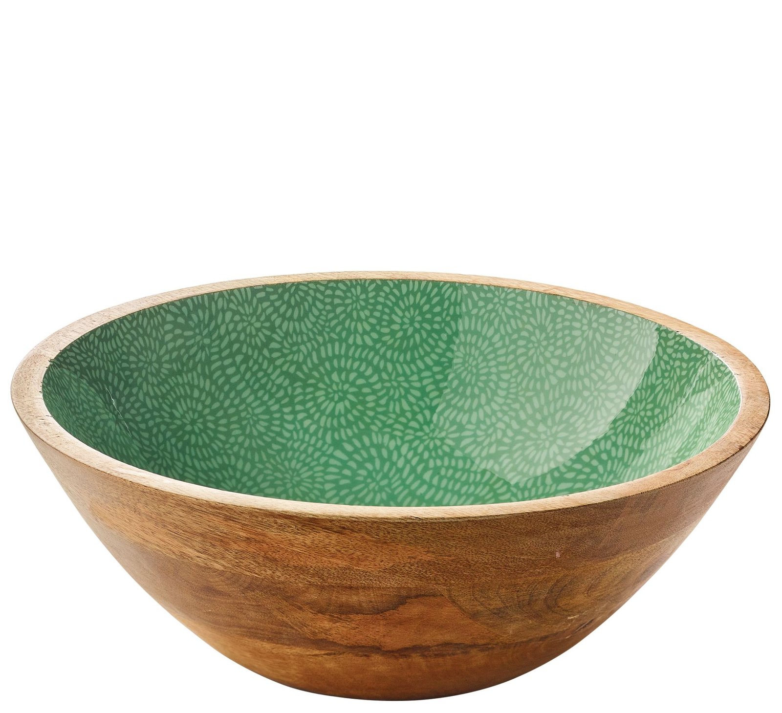 Bol décoratif brush Vert en bois de manguier 35 x 12 cm