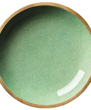 Coupe décorative brush Vert en bois de manguier 35 x 6 cm