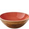 Bol décoratif brush coral en bois de manguier 35 x 12cm
