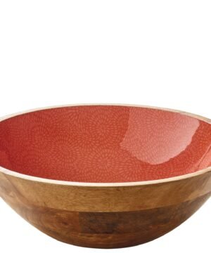 Bol décoratif brush coral en bois de manguier 35 x 12cm