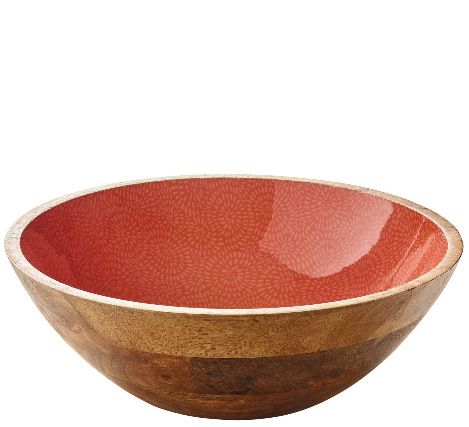 Bol décoratif brush coral en bois de manguier 35 x 12cm