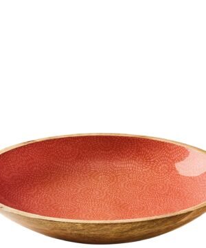 Coupe décorative brush coral en bois de manguier 35 x 6 cm