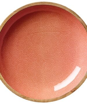 Alternative view of Coupe décorative brush coral en bois de manguier 35 x 6 cm