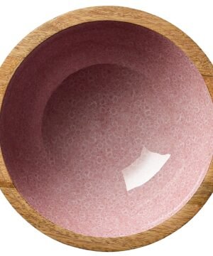 Bol décoratif brush Rose en bois de manguier 30 x 11,5 cm