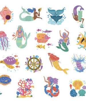 Alternative view of Mes P'tits tattoos - Sirènes & Océans, Auzou