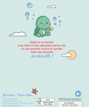 Alternative view of Le journal intime idéal mon porte clé tortue AUZOU