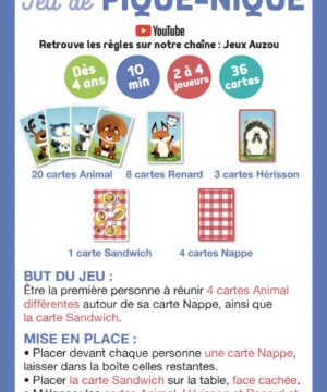 Alternative view of Jeu de cartes - Jeu de Pique Nique, Auzou