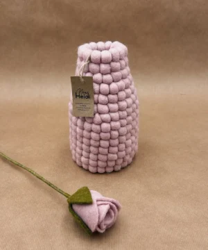 Vase à Fleurs en Feutrine Rose – New Heidi