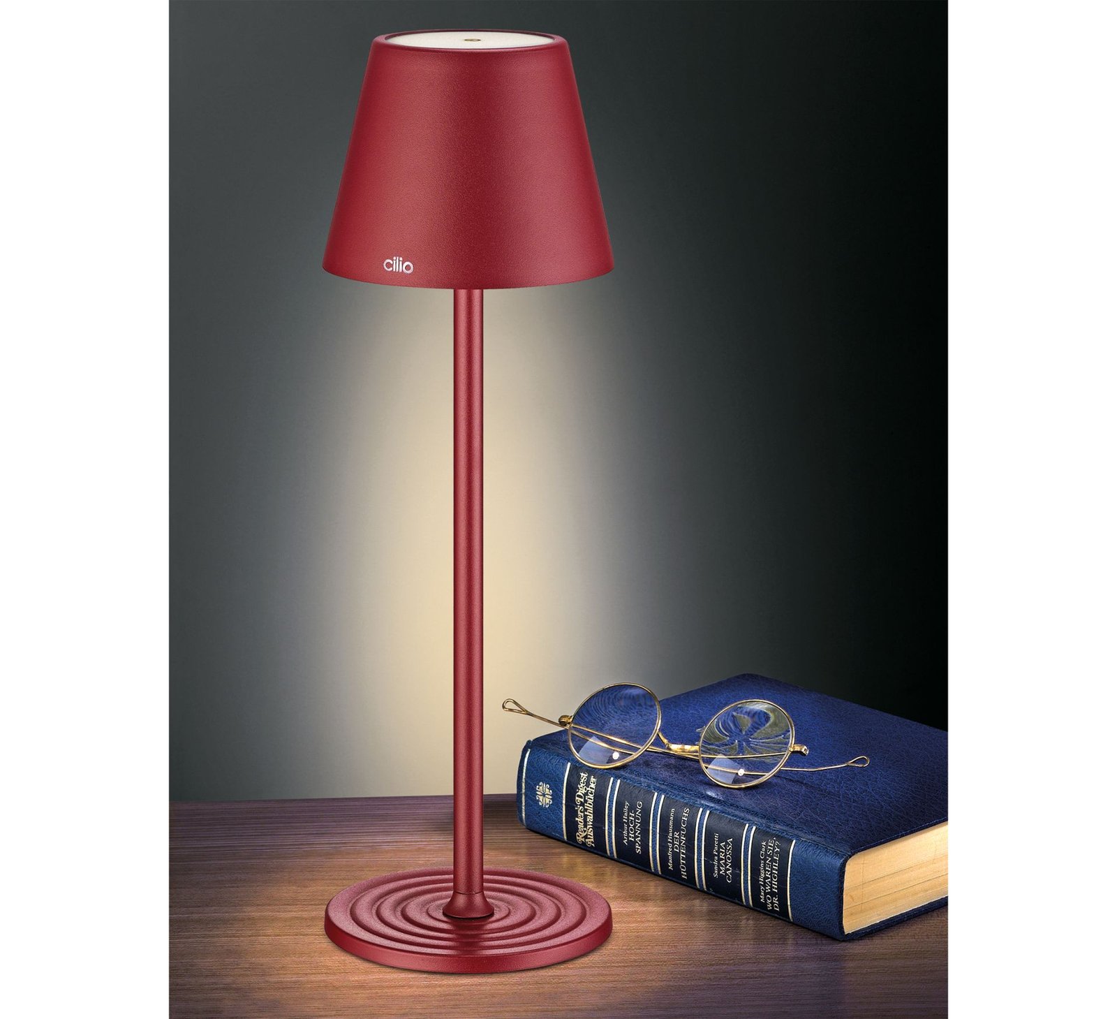 Lampe de table LED SOLE bordeaux – Une ambiance chaleureuse – Image 2