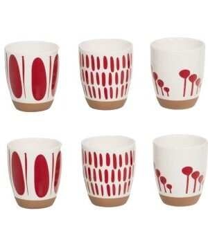 Coffret 6 gobelets Mikonos Rouge 10 cl, BASTIDE