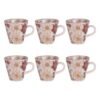 Lot de 6 tasses Kiyo 17 cl – Élégance florale pour vos instants café, BASTIDE