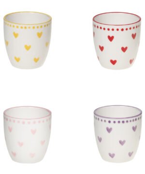 Coffret de 4 tasses Love 13 cl – Lot x4 pour vos instants café, BASTIDE