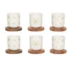 Coffret 6 Tasses Vertes Tamara – 10 cl avec Sous-tasses en Bois, BASTIDE