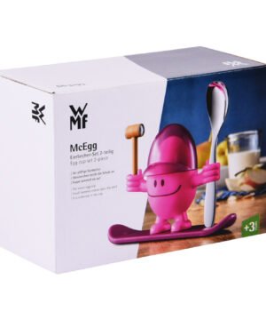 Alternative view of Coquetier McEgg rose avec cuillère, BASTIDE