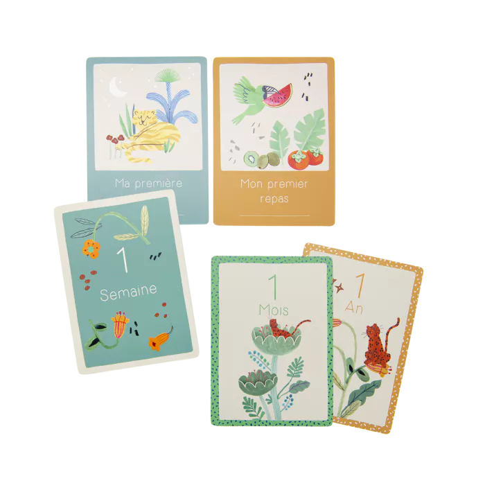 Coffret de cartes La forêt Mawa – Immortalisez les premiers mois de bébé, Moulin Roty