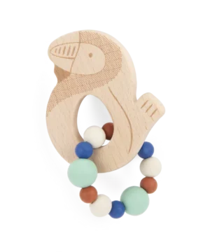 Hochet de dentition Calao – Éveil et soulagement pour bébé, Moulin Roty