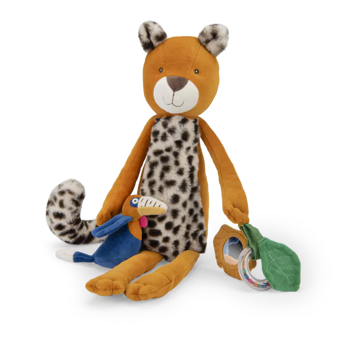 Peluche d’activités Grand Léopard Taïgo, Moulin Roty